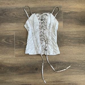 vintage grey corset top with padding sewn in!